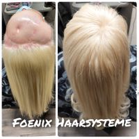 Toupet, Echthaar, Folientoupet, Blonde Haare, 40cm Haarl&auml;nge