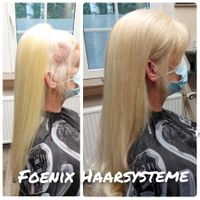 Toupet, Echthaar, Folientoupet, Blonde Haare, 40cm Haarl&auml;nge